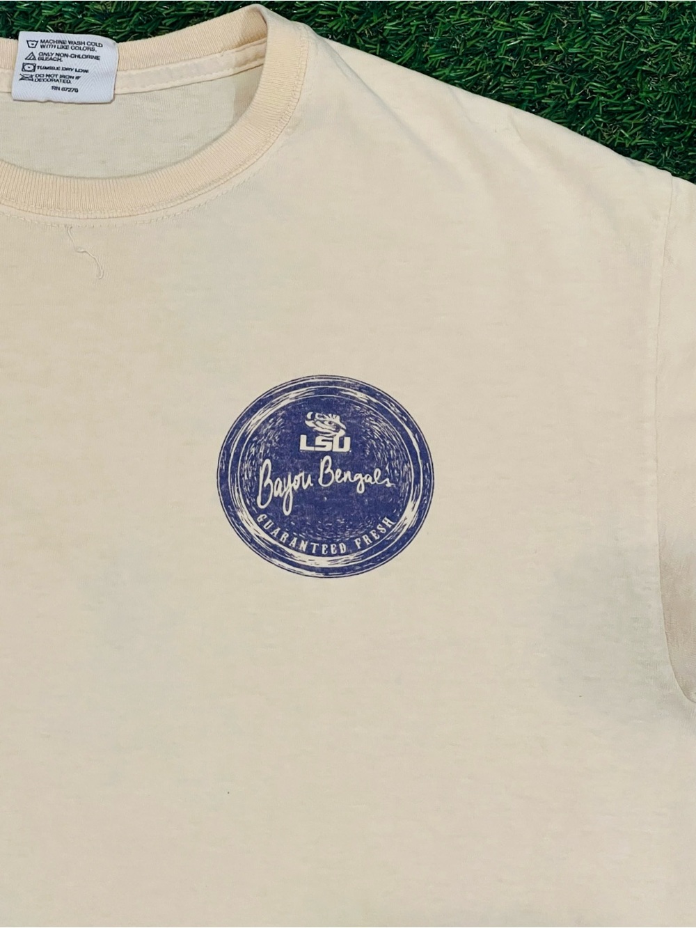 Comfort Colors/LSU Tigers Cream Tee Size M Bayou Bengals Geaux Tigers SEC💎 - Picture 3 of 6
